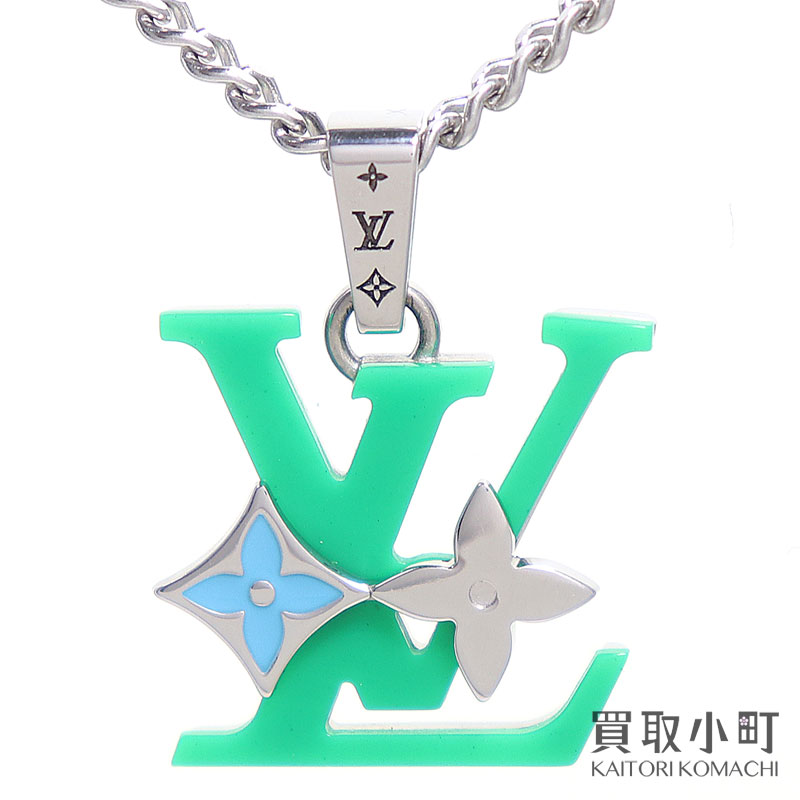 【最大1万円OFFクーポン! 4/10～】【美品】ルイヴィトン 【LOUIS VUITTON】M02566 ペンダント モノグラム ロウ ネックレス LVイニシャル ロゴチャーム アクセサリー レジン ファッションジュエリー MONOGRAM ROW PENDANT【Aランク 【中古】