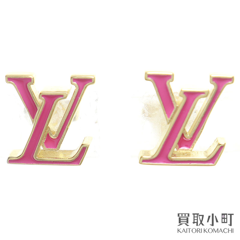【美品】ルイヴィトン【LOUIS VUITTON】M01721 ピアス LV アイコニック エナメル ピアス ローズバレリーヌ LVイニシャル ゴールド ピンク ファッションジュエリー アクセサリー LV ICONIC ENAMEL EARRING【Aランク】【中古】|買取小町