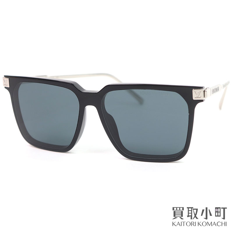 【美品】ルイヴィトン【LOUIS VUITTON】Z1667E サングラス LVライズ スクエア スクエアシェイプ ブラックレンズ メタルフレーム モノグラム アイウエア 眼鏡 LV SQUARE SUNGLASSES【Aランク】【中古】
