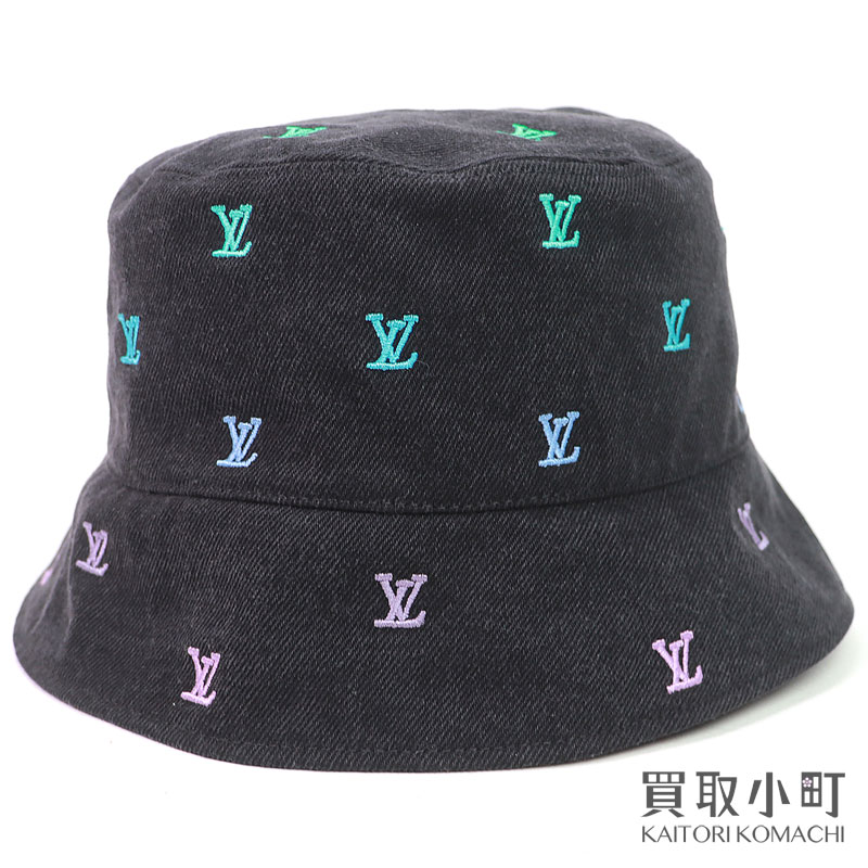 【美品】ルイヴィトン【LOUIS VUITTON】M7978L バケットハット LV ブラゾン シェーディング デニム リバーシブル 帽子 ハット キャップ 古着 アパレル Lサイズ LV BUCKET HAT 【Aランク】【中古】