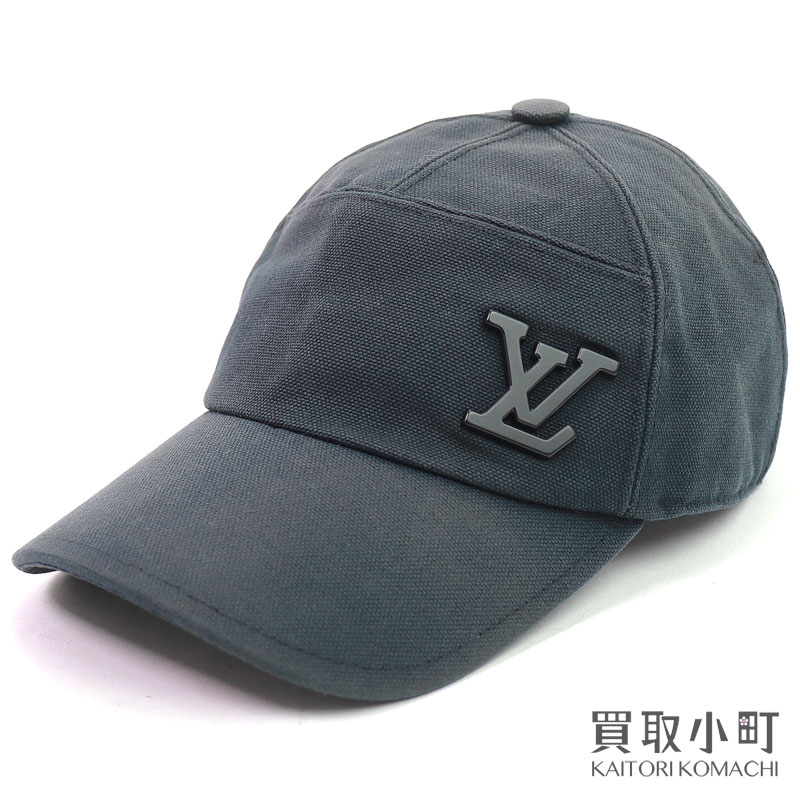 ルイヴィトン【LOUIS VUITTON】M77124 旗がしら アエログラム ノワール 大きさ 綿織物 モノグラム御花 LVかしら文字 レディース かぶり笠 古着 お召しもの LV AEROGRAM COTTON CAP【B価値づける】【中古】