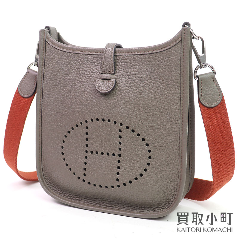 【最大3万円OFFクーポン! 4/15～】【美品】エルメス【HERMES】 エヴリン16 TPM アマゾン エタン トリヨンクレマンス ミニ ショルダーバッグ ポシェット エブリン 斜め掛け SAC EVELYNE 16 MINI TAURILLON ETAIN【Aランク】【中古】【中古】