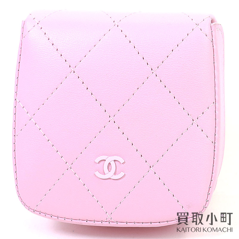 【未当て嵌める品】シャネル 【CHANEL】 マトラッセ コインケース キルティング さくら色 なめし革 古典派音楽 鋳貨金入れ 甲殻型 ラウンド AP3887 COIN CASE【S位置づける】【新品負けず劣らず】