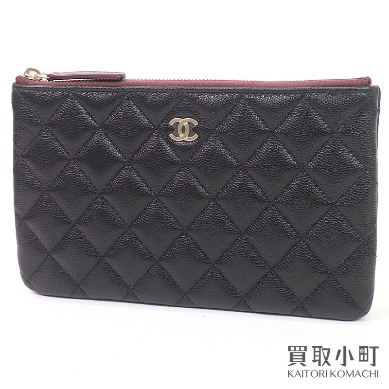 【未当て嵌める品】シャネル【CHANEL】古典派音楽 スモール ジップポーチ マトラッセ キャビアひと肌 キルティング 黒いこと グレインドカーフレザー クラッチペダル AP1071 CHANEL SMALL POUCH【S位置づける】【新品負けず劣らず】