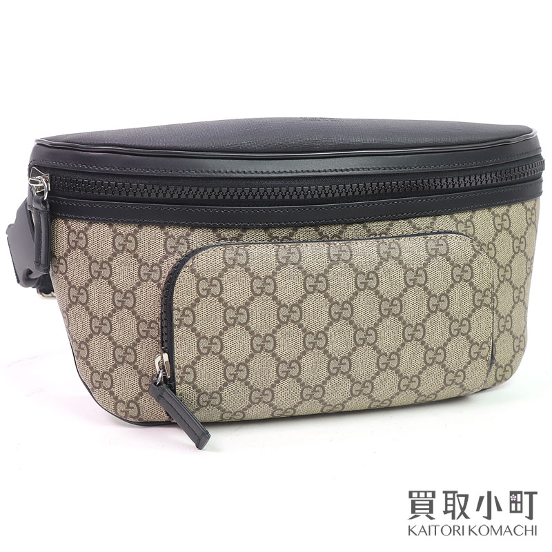 【最大1万円OFFクーポン! 7/20~】【新品同様】グッチ【GUCCI】GGスプリーム ベルトバッグ ベージュ×ブラック クロスボディ 斜め掛け ミニショルダー 779843 FAC95 9772 EDEN GG SUPREME CANVAS BELT BAG【SAランク】【美品】【中古】|買取小町