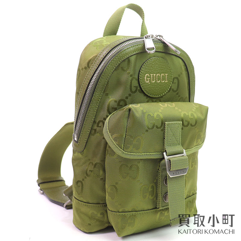 【最大1万円OFFクーポン! 4/20～】【美品】グッチ 【GUCCI】オフ ザ グリッド スリング バックパック グリーン リュックサック デイパック ボディバッグ GGナイロン 斜め掛け 658631 H9HUN GG BELT BAGS SLINGBAG【Aランク】【中古【中古】