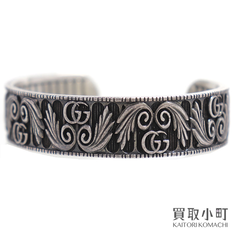 【最大1万円OFFクーポン! 7/25~】【美品】グッチ【GUCCI】ダブルG シルバー ブレスレット バングル スターリングシルバー GG カブブレス 551907 J8400 0811 #17 GG Double G silver bracelet bangle SV925【Aランク】【中古】【中古】|買取小町