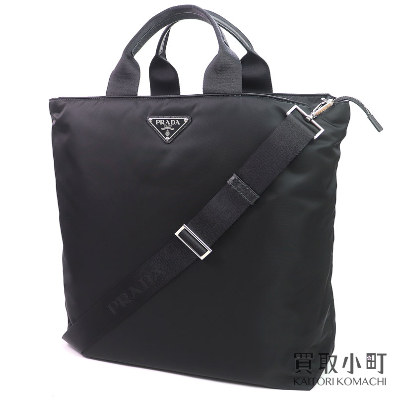 【美品】プラダ × アディダス【PRADA × adidas】Re-Nylon スリーストライプ トートバッグ トライアングルロゴ ブラック テスートナイロン 2WAYショルダー ハンドバッグ リナイロン 2VG090 22SS RE-NYLON THREE STRIPES SHOULDER BAG NERO 【Aランク】【中古】