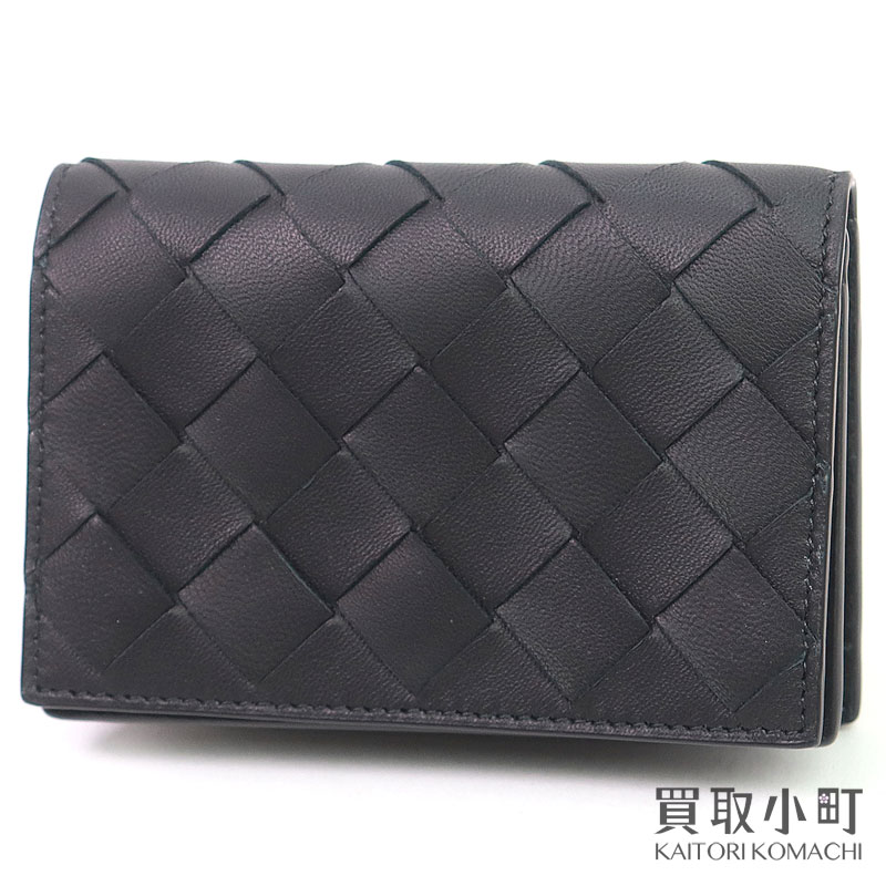 【未当て嵌める品】ボッテガヴェネタ【BOTTEGA VENETA】イントレチャート 歌留多入れもの 黒いこと 子ヒツジ素はだ 歌留多保持者 名刺入れ 通り手形入れもの 593115 VCPP3 8803 BV INTRECCIATO CARD HOLDER【S価値づける】【新品負けず劣らず】