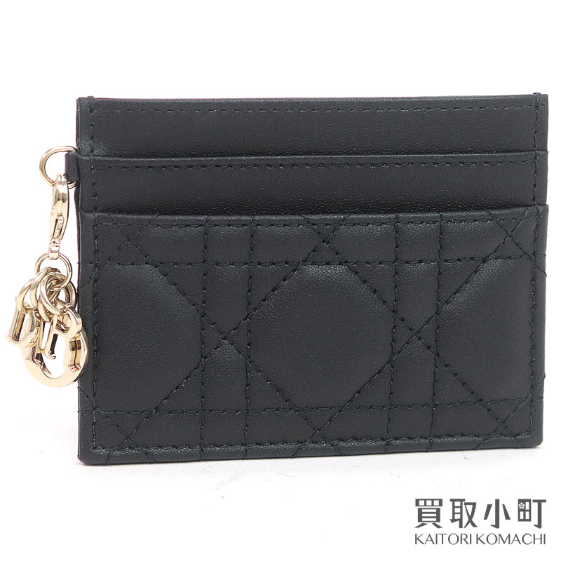 【未当て嵌める品】クリスチャンディオール 【Chiristian Dior】成人女性 クリスチャンディオール フリージア 歌留多保持者 黒いこと カナージュ 子ヒツジ人はだ カナージュステッチ ロゴタイプ引きつける 歌留多入れもの S0974ONMJ M900 LADYDIOR FREESIA CAED CASE【S序列付ける】【新品負けず劣らず】