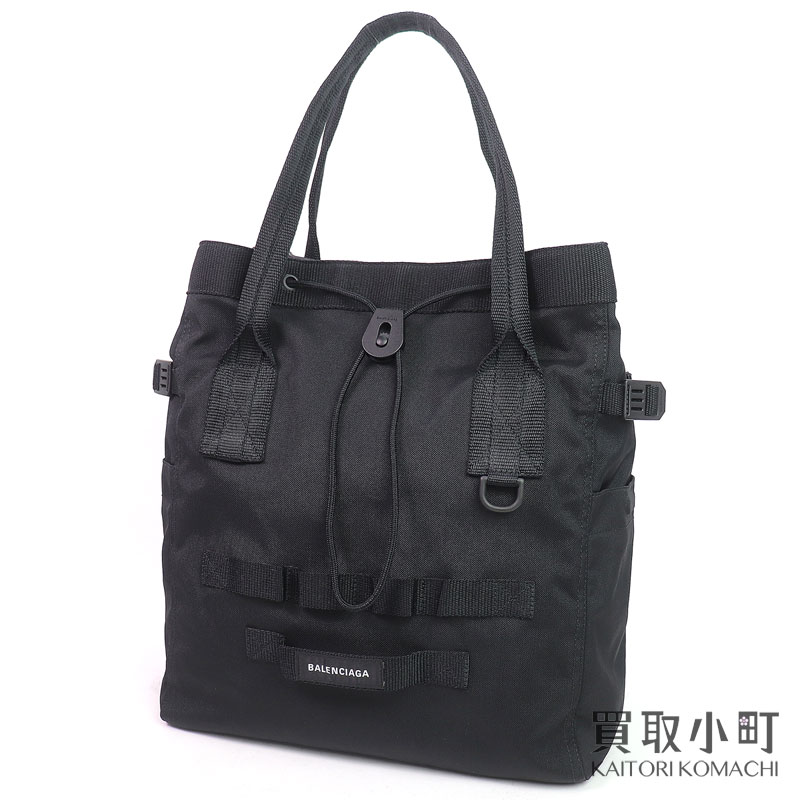【美品】バレンシアガ【BALENCIAGA】正規陸軍 トートバッグ 並み並み 黒いこと ナイロン メンズ 縦型 ショルダーバッグ 644040 2BKPI 1000 ARMY TOTE BAG MEDIUM【A位置づける】【中古】