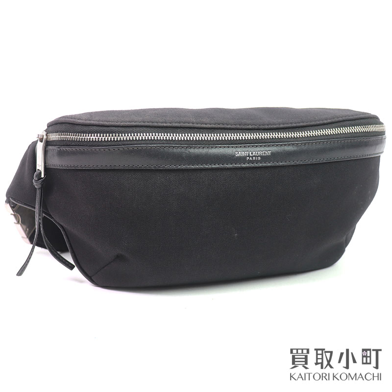 サンローラン 【YVES SAINT LAURENT】  三尺帯御徒面子 黒いこと 帆布 メンズ 酉の方角合切袋 はりつけ台上半身 ショルダーバッグ 曲がった掛け 古典派音楽 557831 GIVLE 1000 YSL CLASSIC BELT BAG【B位置づける】【中古】