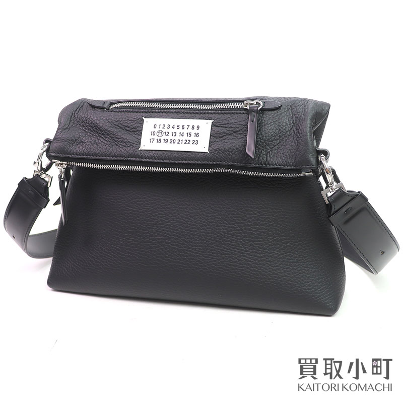【未使用品】メゾン マルジェラ【Maison Margiela】5AC レザーショルダーバッグ スモール ブラック ディアレザー 2WAYショルダー クラッチ ポシェット 斜め掛け 4ステッチハンドル SB1WG0003 P4746 T8013 LEATHER BAG SMALL【Sランク】【新品同様】｜買取小町