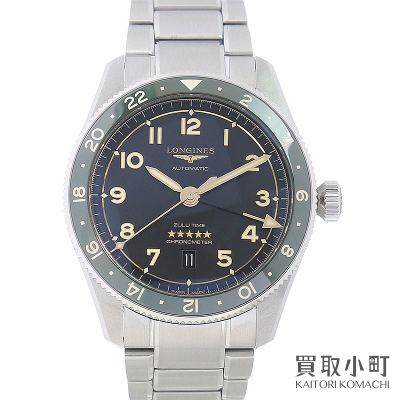 【美品】ロンジン【LONGINES】肝ったま ズールーひと休み 42粍 オートマティック GMT デイト メンズウォッチ アンスラサイト クロノメーター セラミックベゼル SSブレス 自動小銃一巻き 成人男性用ウオッチ L3.812.4.63.6 SPIRIT ZULU TIME AUTOMATIC WATCH【A序列付ける】【中古】