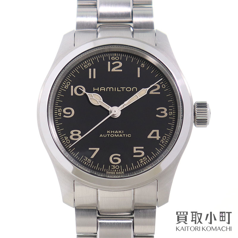 【最大限度1万円OFFクーポン券! 6/10～】【美品】ハミルトン 【HAMILTON】カーキ 活動の領域 マーフ オートマティック 38粍 黒いこと文字記号盤 ステンレス鋼スチール写真 胴締め メンズ 自動小銃一巻き 成人男性用ウオッチ H70405130 H704050 KHAKI FIELD MURF【中古】