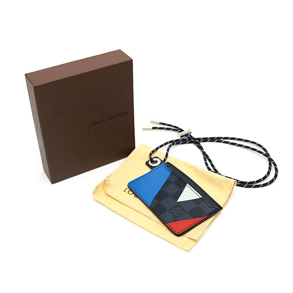 KAITORIKOMACHI: ID holder card case V motif LV CARD HOLDER BANDOULIERE AMERICAS CUP 2017 with ...