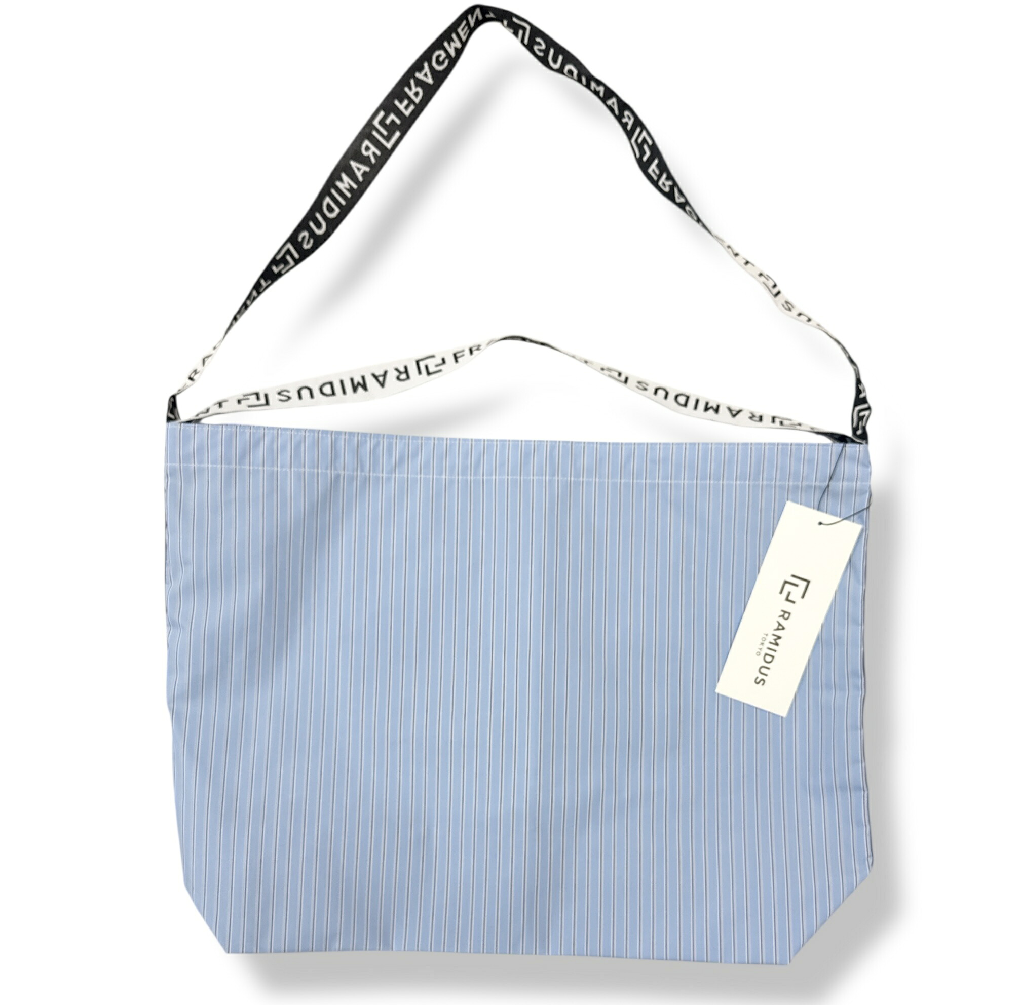RAMIDUS × fragment design・ラミダス × フラグメントデザイン SHOULDER BAG 状態SS ストライプ ショルダーバッグ 鞄 カバン コラボ B008108 ブルー サイズL（96899A）