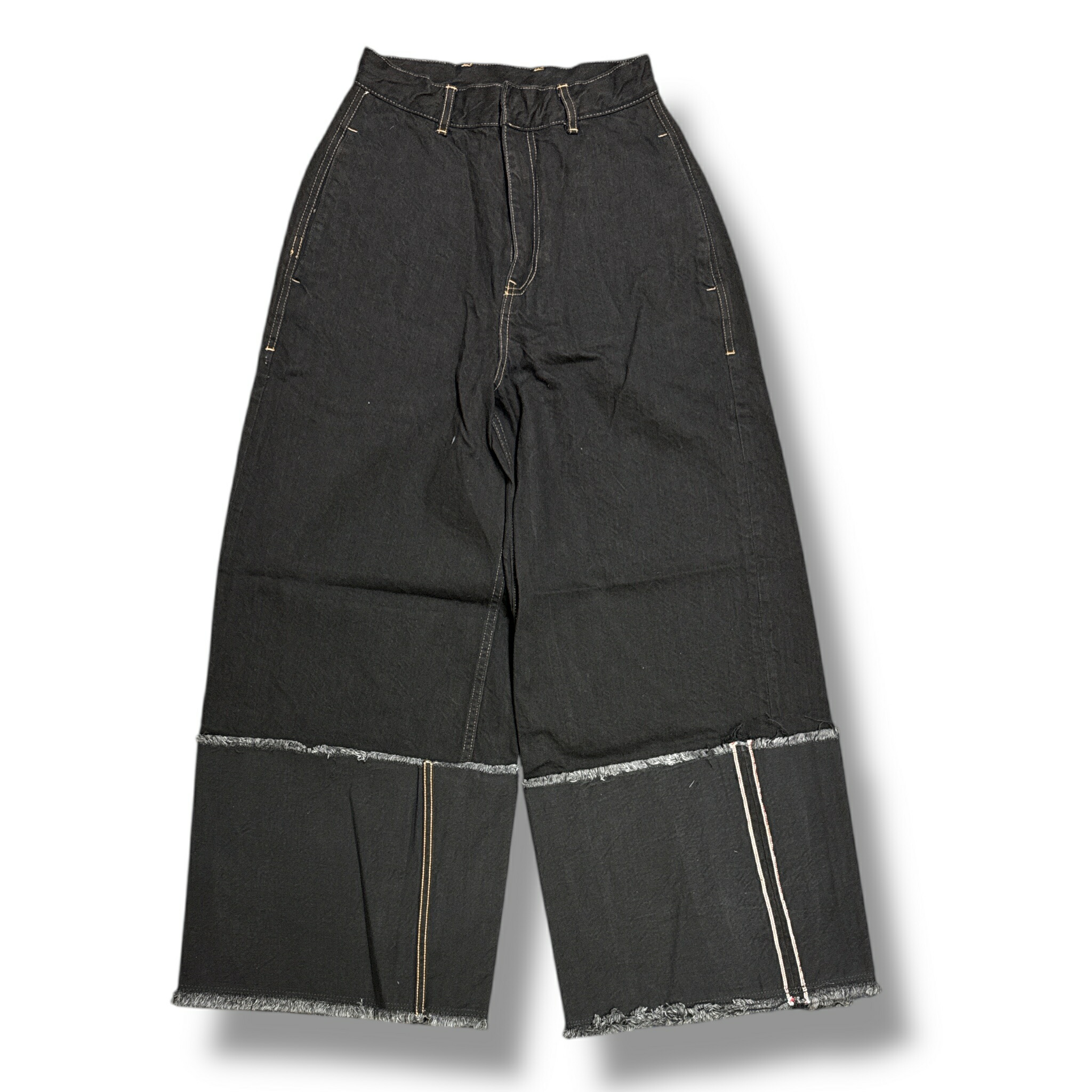 LIVINGTONE・リヴィントーン 23AW DOLK-Turn up long 状態SS ワイドデニムパンツ ジーンズ LT-DOLK-04 ブラック サイズ34（95162A）