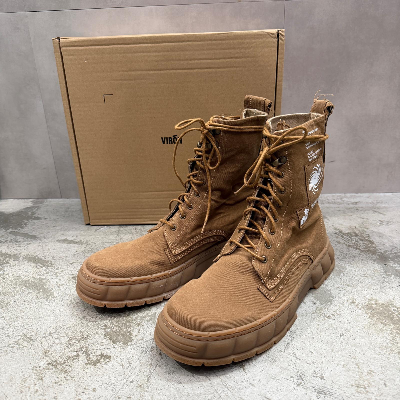 未使用 VIRON ヴィロン 1992 Canvas Boots 状態SS キャンバスブーツ サイズ43 27cm ブラウン ユニセックス (4726M)【中古】