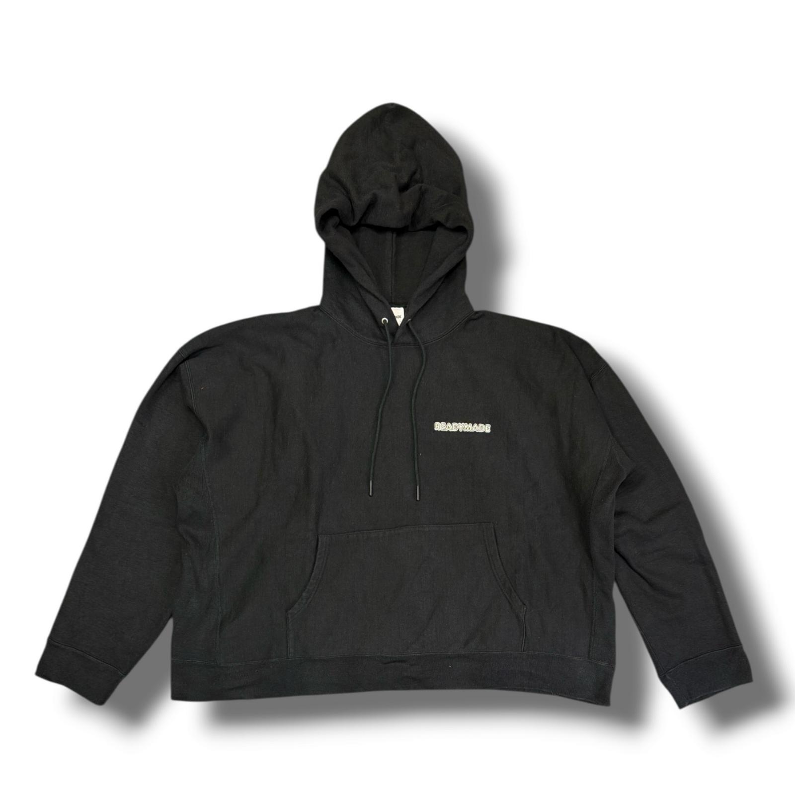 READYMADE・成人女性御手伝いさん 24AW BIG HOODIE LOGO 物質の状態A フーディー スウェットパーカー RE-CO-BK-00-00-285 大きさM 黒いこと メンズ （2520M）【中古】
