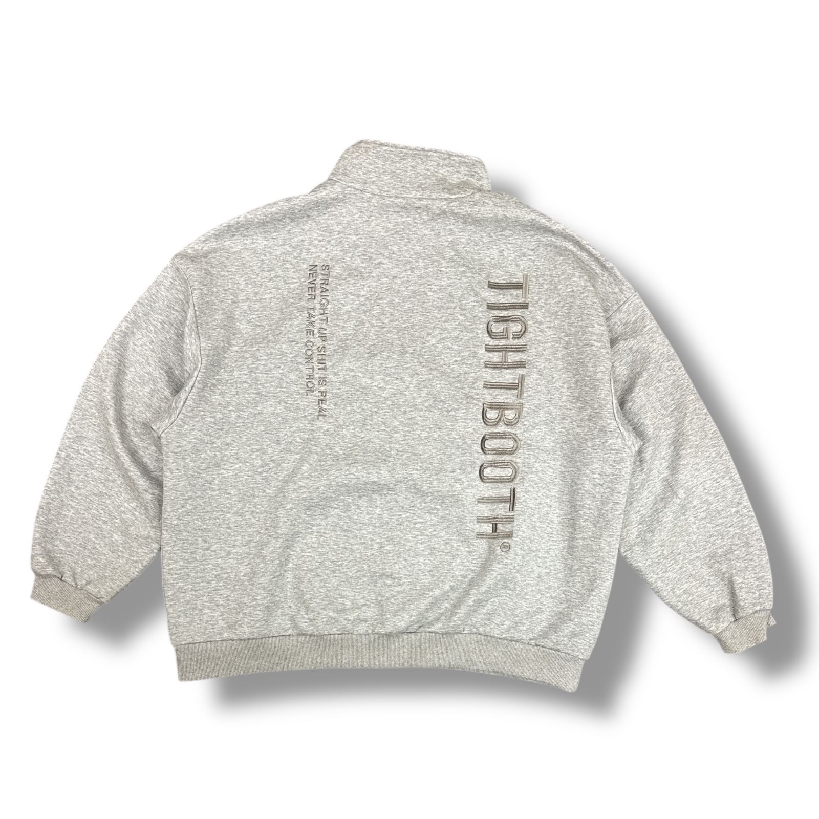 TIGHTBOOTH・タイトブース 24AW SMOOTH SWEAT SHIRT 状態B スムース ハーフジップ スウェット プルオーバー FW24-SW01 サイズXL グレー メンズ （82867A）【中古】