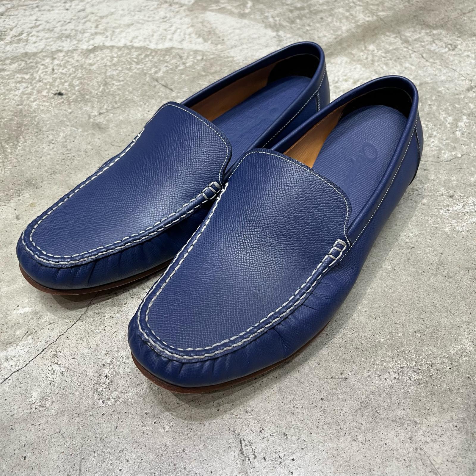 未使用 Orquesta Bespoke オルケスタビスポーク レザー ローファー スリッポン 状態SS ローファー 28cm ネイビー メンズ （2444M）【中古】