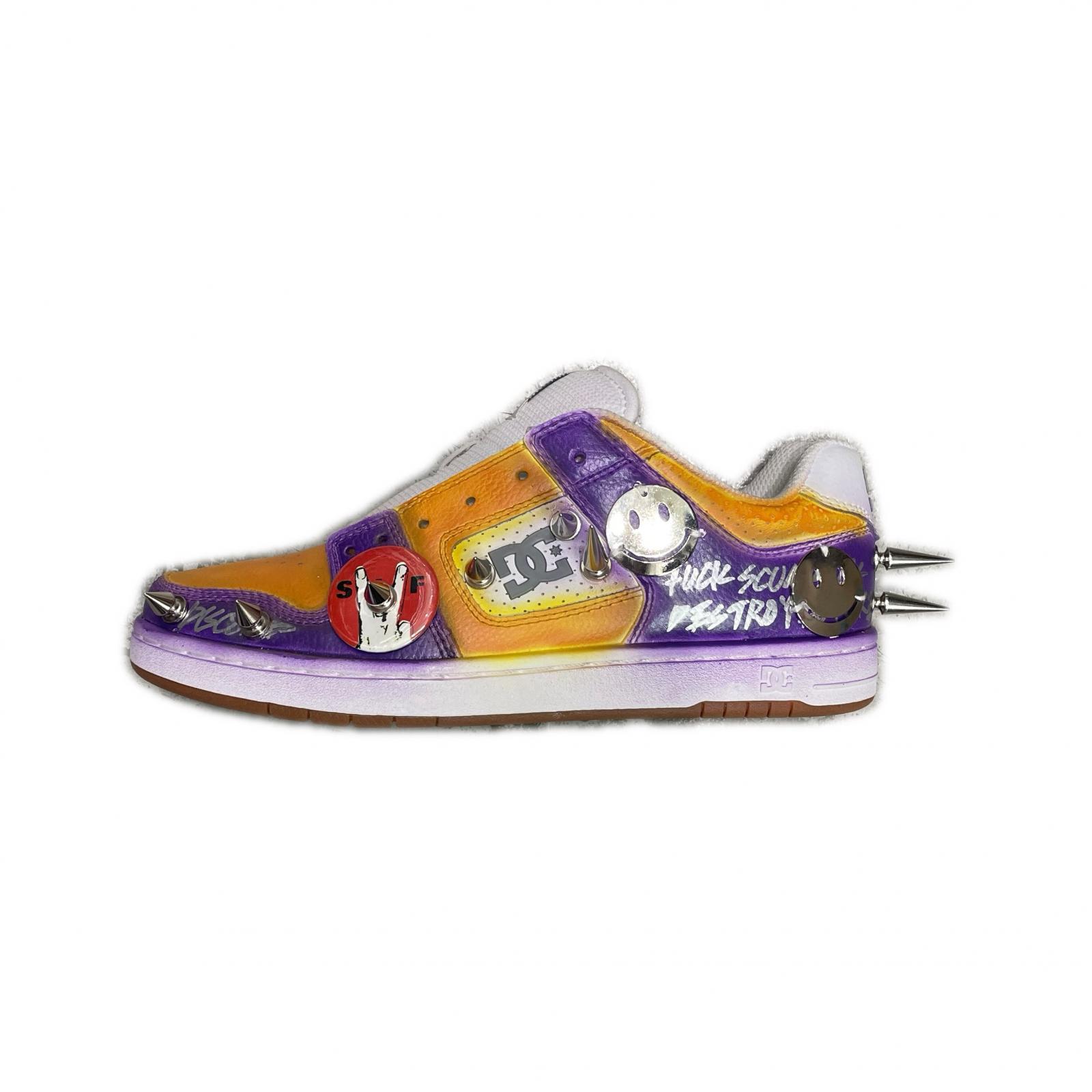未使用 KIDILL・キディル &times; grandcanyon・グランドキャニオン ディーシーシューズ CUSTOMISED SNEAKERS COLLAB WITH 状態SS スニーカー KL784 LIMITEDEDITION 50 サイズ24.0 24cm パープル メンズ （3254M）【中古】｜買取MOTTO　店