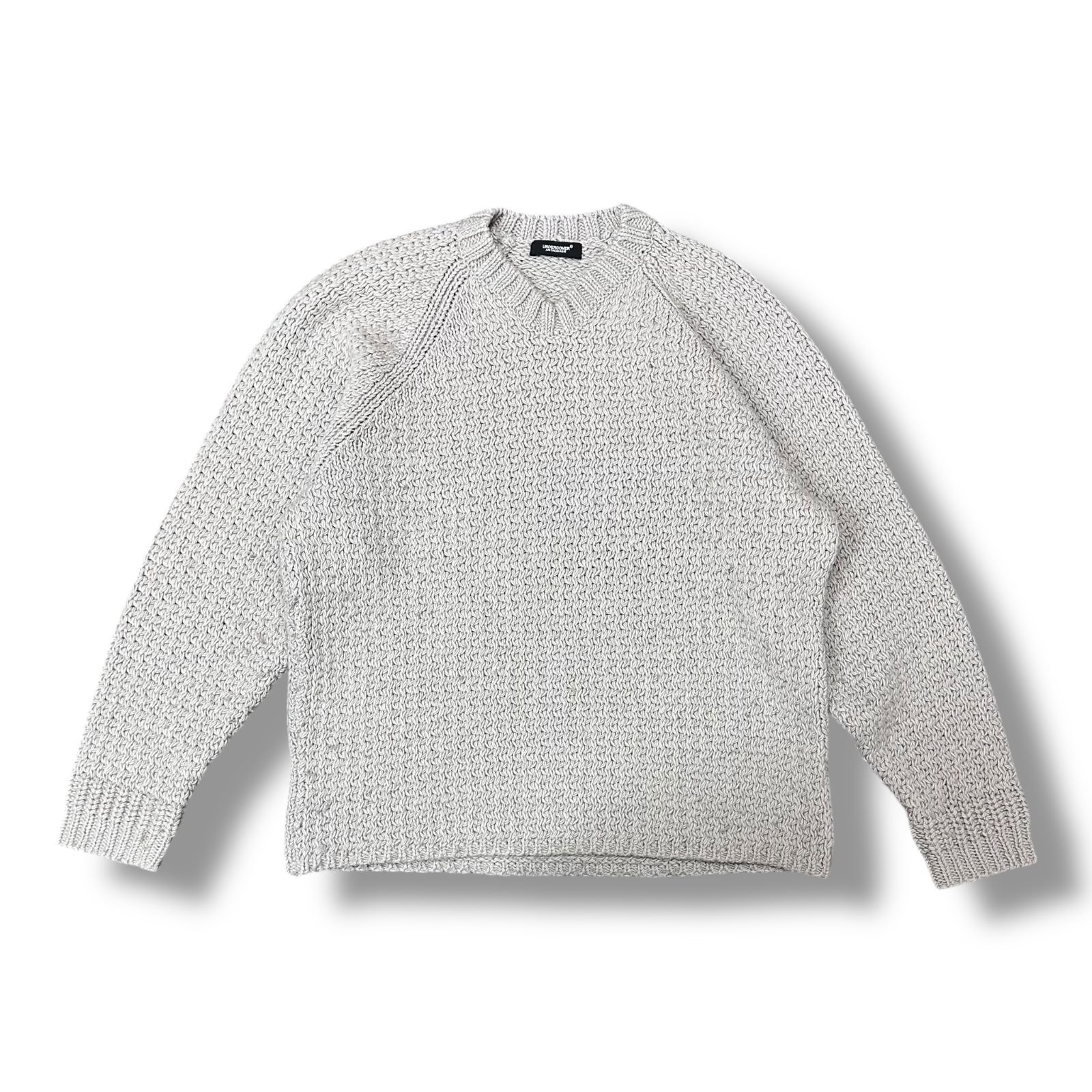 UNDERCOVER・アンダー押しかぶせる 24AW  wool acrylic knit 物質の状態A ウールアクリルニット スウェーター UC2D4903 大きさ3 薄墨色 メンズ （97255A）【中古】