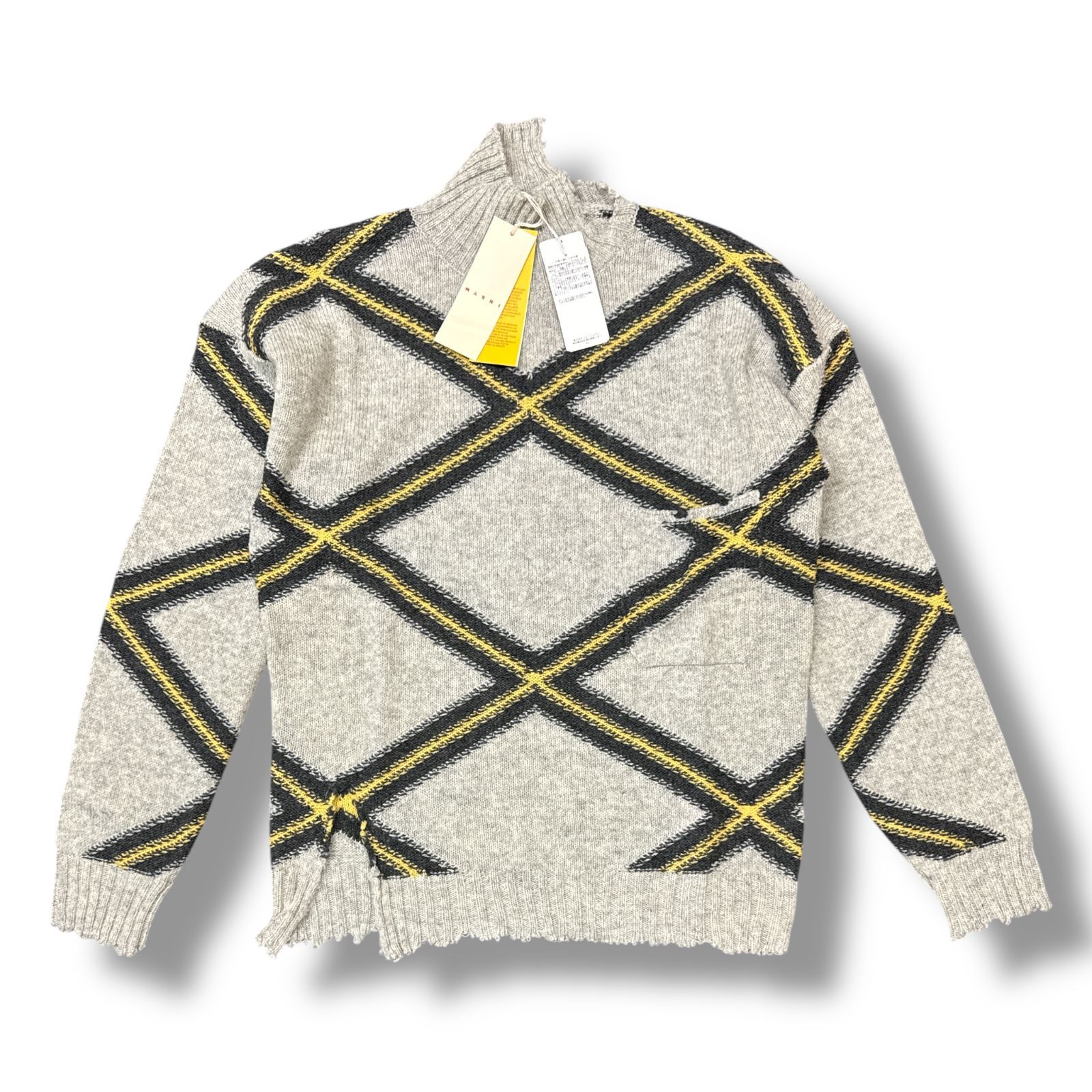 未当てはめる MARNI・マルニ MULTI SWEATER 物質の状態SS マルチプルオーバー 編み物 GCMG0410Q0 大きさ48 薄墨色 メンズ （92865A）【中古】