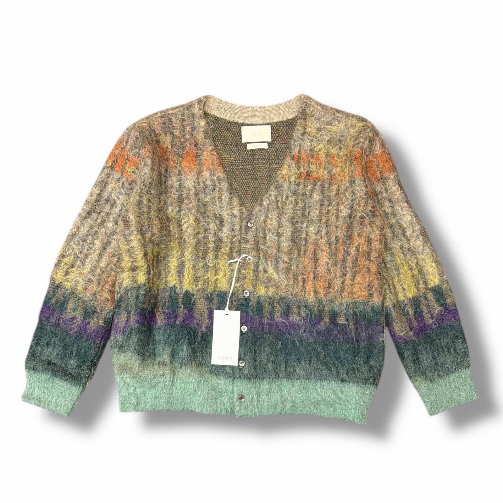 未使用 YOKE・ヨーク 25SS Tree Jaquard Mohair Buttoned Cardigan 状態SS モヘアカーディガン ニット YK25SS0958S サイズ1 マルチカラー ユニセックス （4815M）【中古】