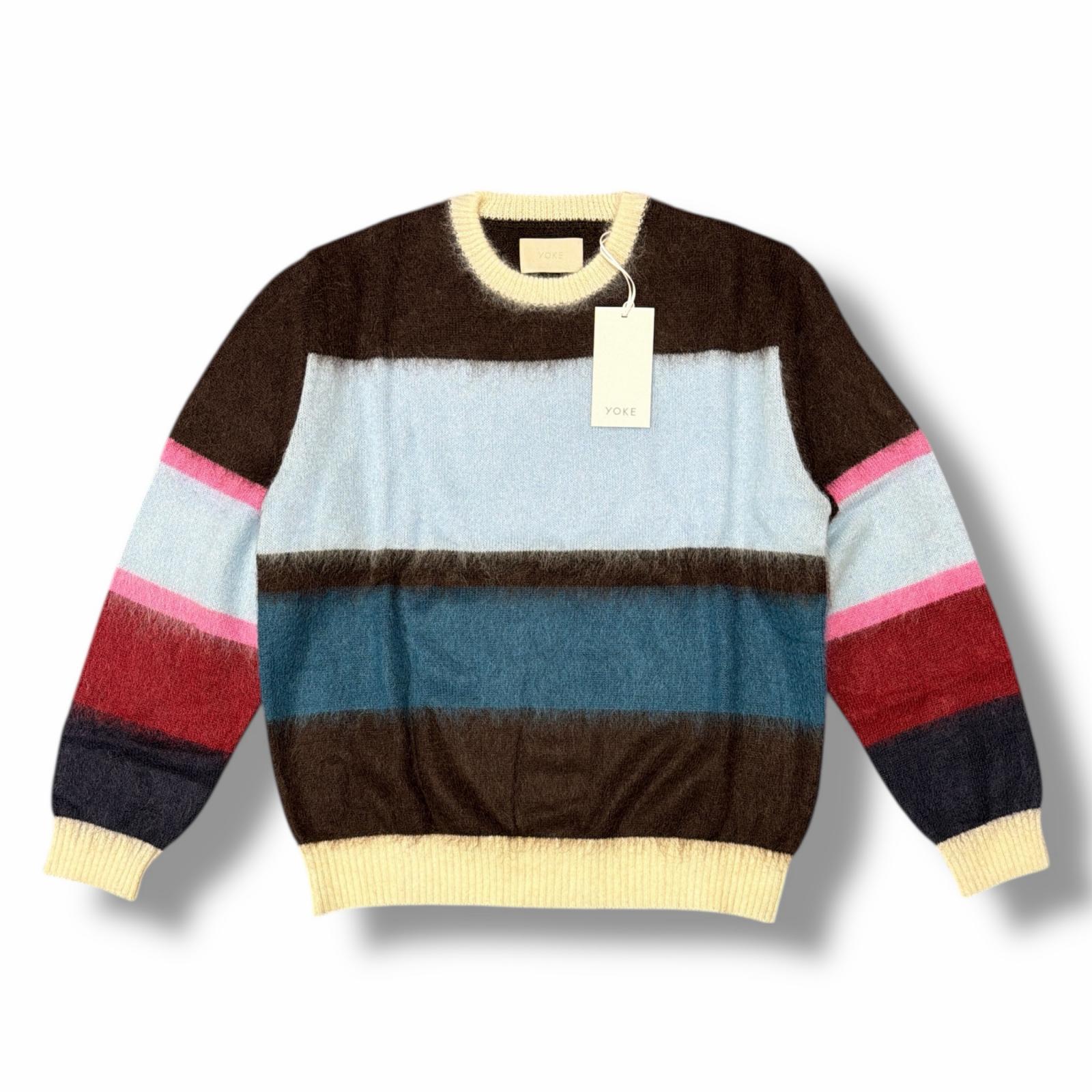 未使用 YOKE・ヨーク × KEITA MARUYAMA・ケイタマルヤマ 25SS Mohair Border Sweater 状態SS モヘアボーダーセーター ニット YK24FW0885S サイズ2 マルチカラー ユニセックス （4823M）【中古】