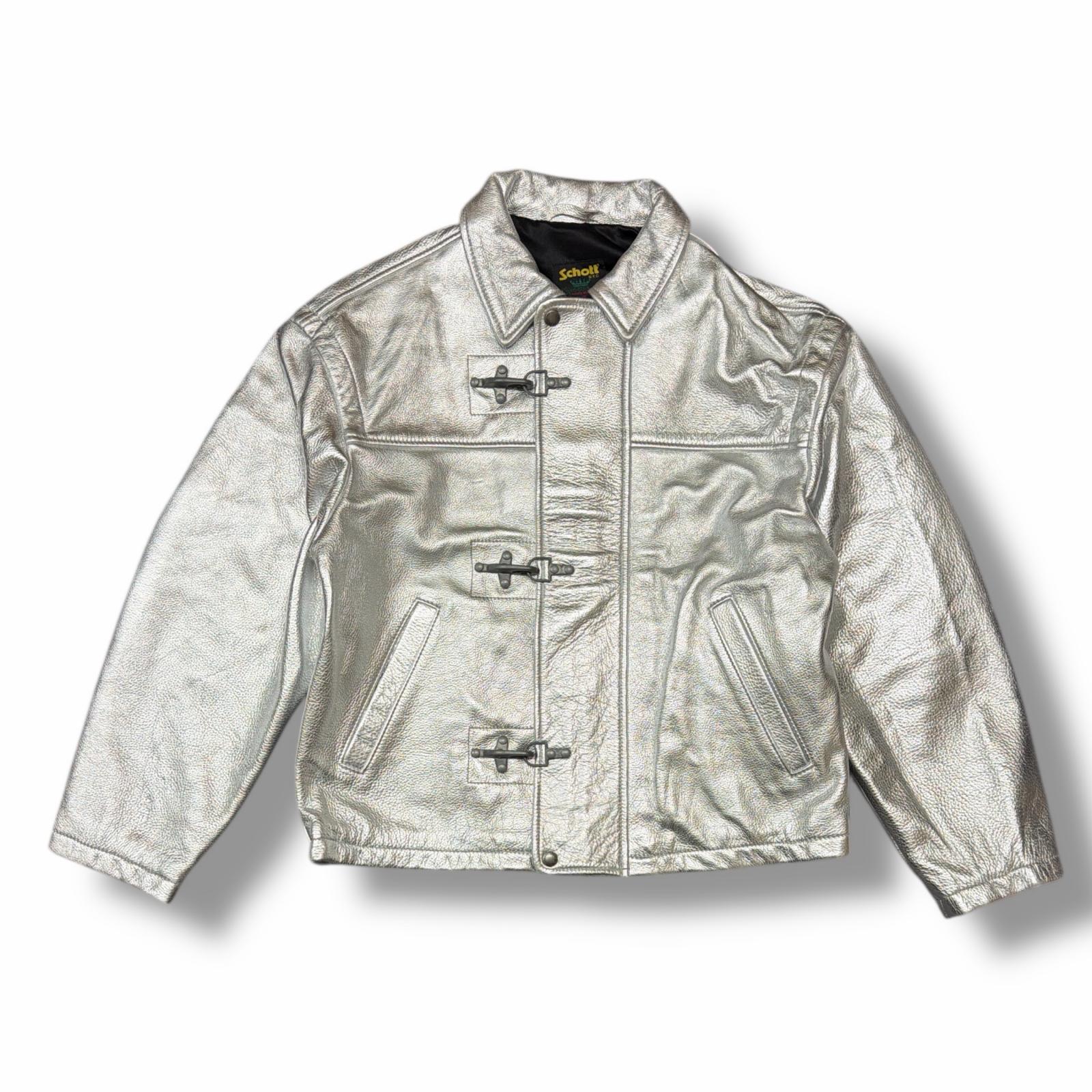 SUPREME × Schott 8-Ball Leather Jacket Supreme Schott Martin Wong 8 Ball Leather Varsity Jacket Black