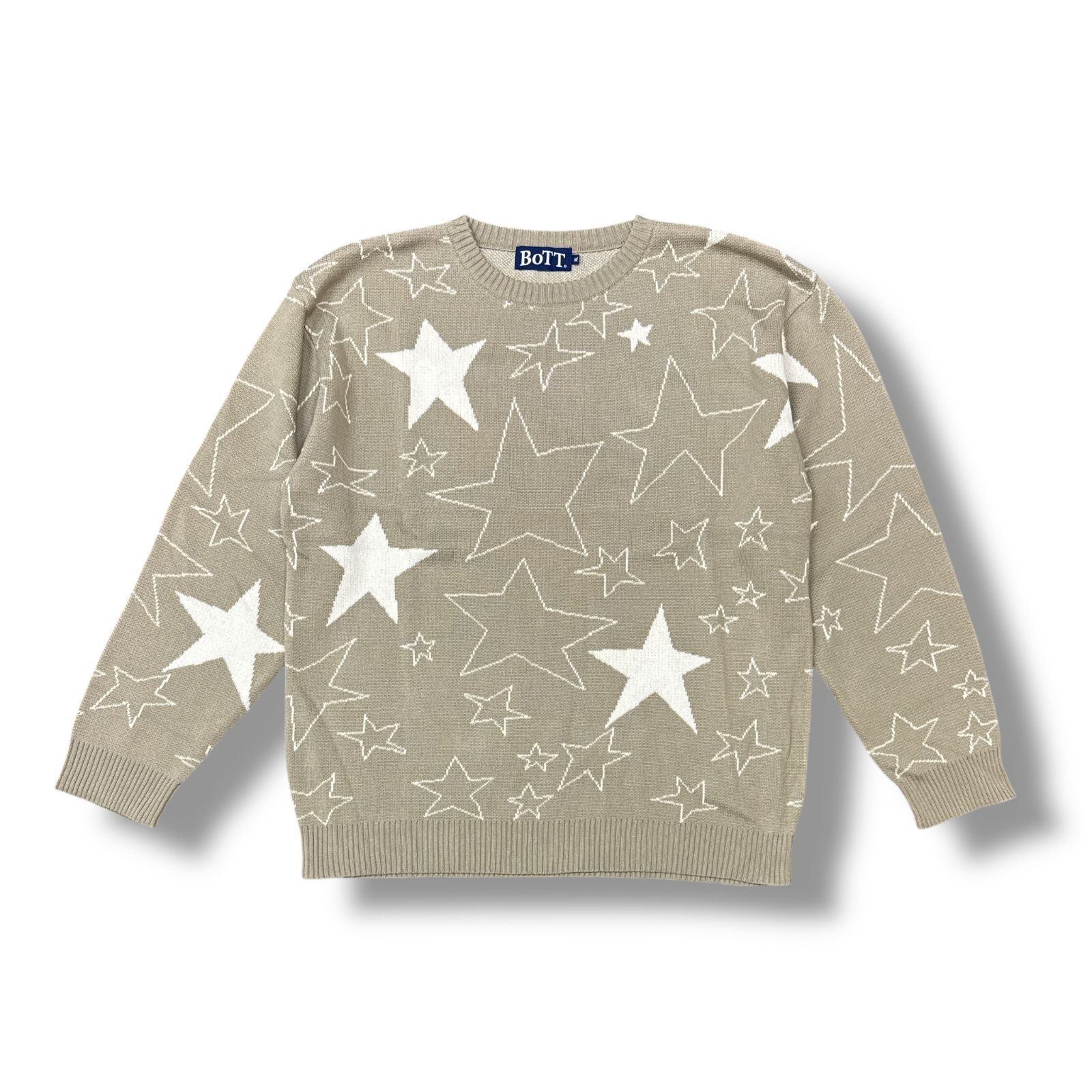 未使用 BoTT・ボット Star Knit Sweater 状態SS スターニット セーター サイズXL グレージュ系 メンズ （94876A）【中古】