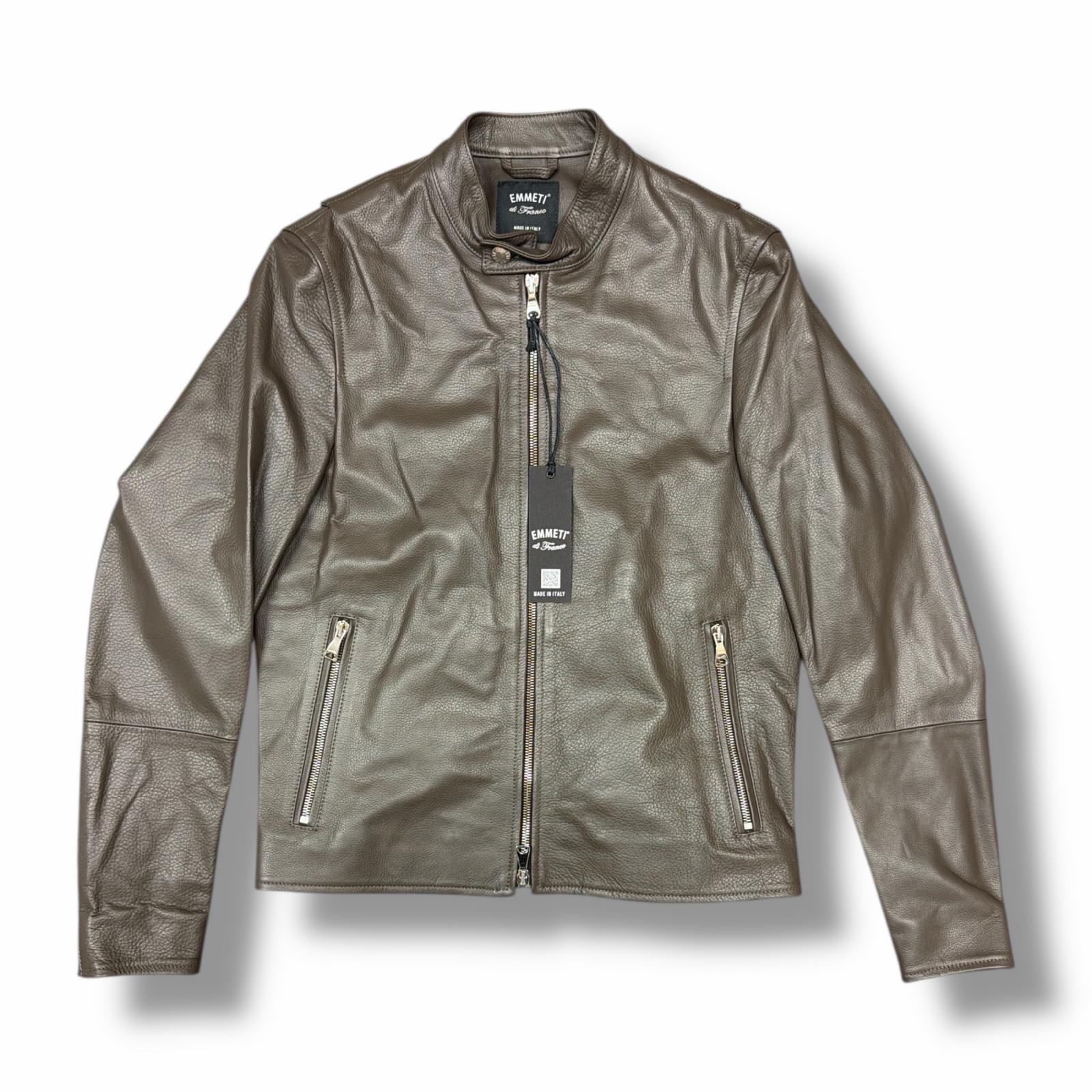 未使用 EMMETI・エンメティ KELSO SP CALF SKIN 状態SS ケルソ レザージャケット シングルライダース 9312-4 サイズ46 FANGO (ブラウン系) メンズ （5768M）【中古】｜買取MOTTO　店