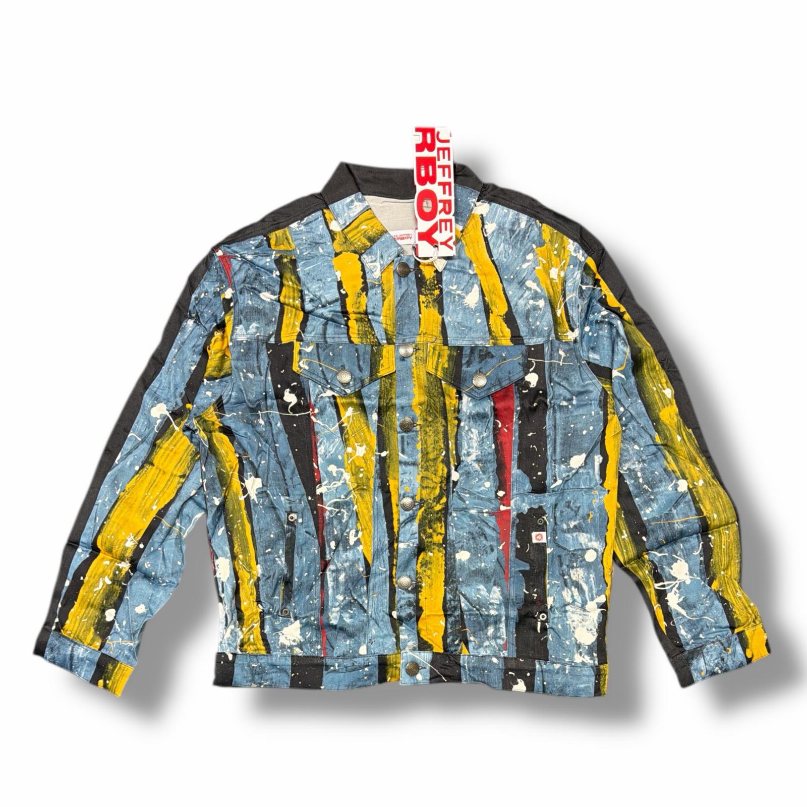 未使用 CHARLES JEFFREY LOVERBOY・チャールズ ジェフリー ラバーボーイ SILKY OVERSIZED DENIM JACKET 状態SS シルキーオーバーサイズデニムジャケット プリント サイズL マルチカラー メンズ (4698M)【中古】|買取MOTTO 店