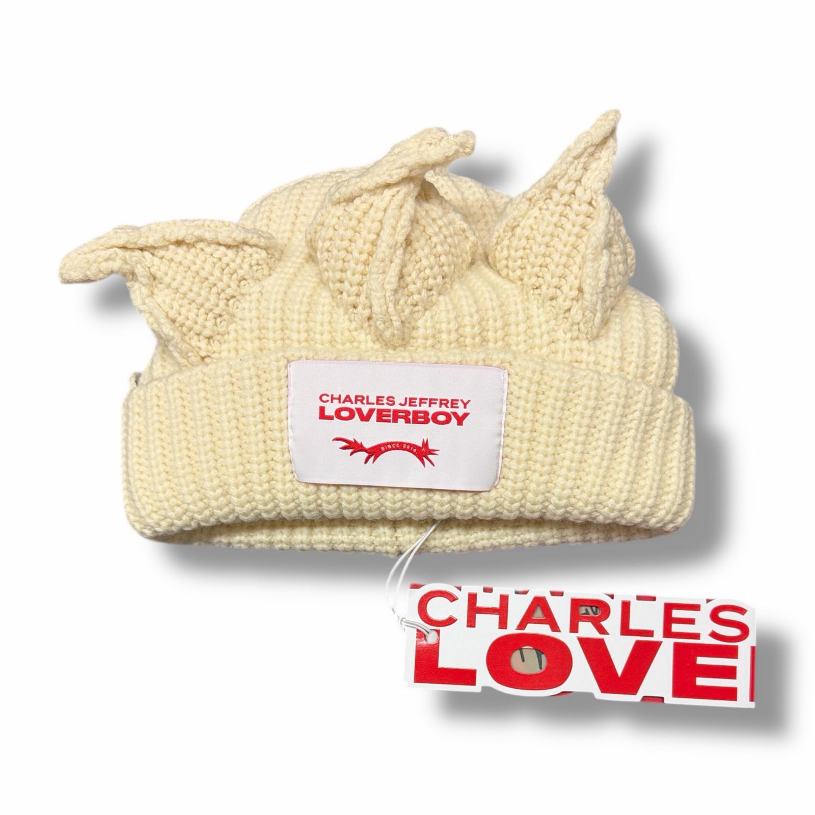 未使用 CHARLES JEFFREY LOVERBOY・チャールズ ジェフリー ラバーボーイ CHUNKY BERSERKER BEANIE 状態SS チャンキーバーサーカービーニー サイズF ホワイト メンズ （4682M）【中古】