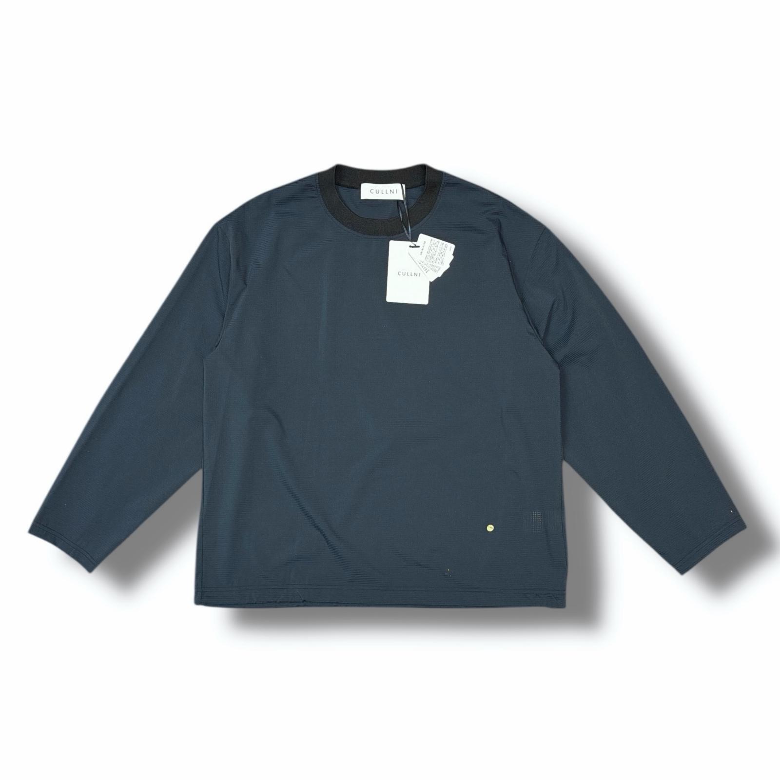 未使用 CULLNI・クルニ 25SS Check Drawstring Long Sleeve 状態SS ロングスリーブ カットソー 25-SS-004 サイズ2 ブラック メンズ （4714M）【中古】
