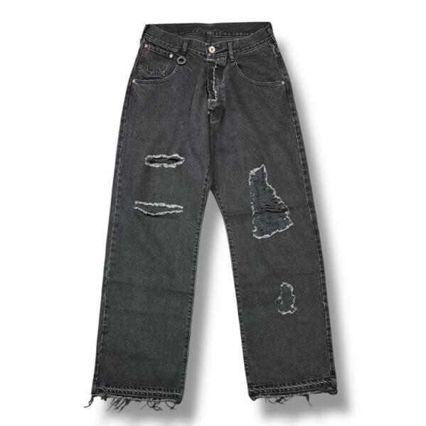 SOSHIOTSUKI・ソウシオオツキ Crashed Denim Pants 状態SS クラッシュデニムパンツ ジーンズ ダメージ加工 S22SGN07DNM ブラック サイズ46（94954A）D