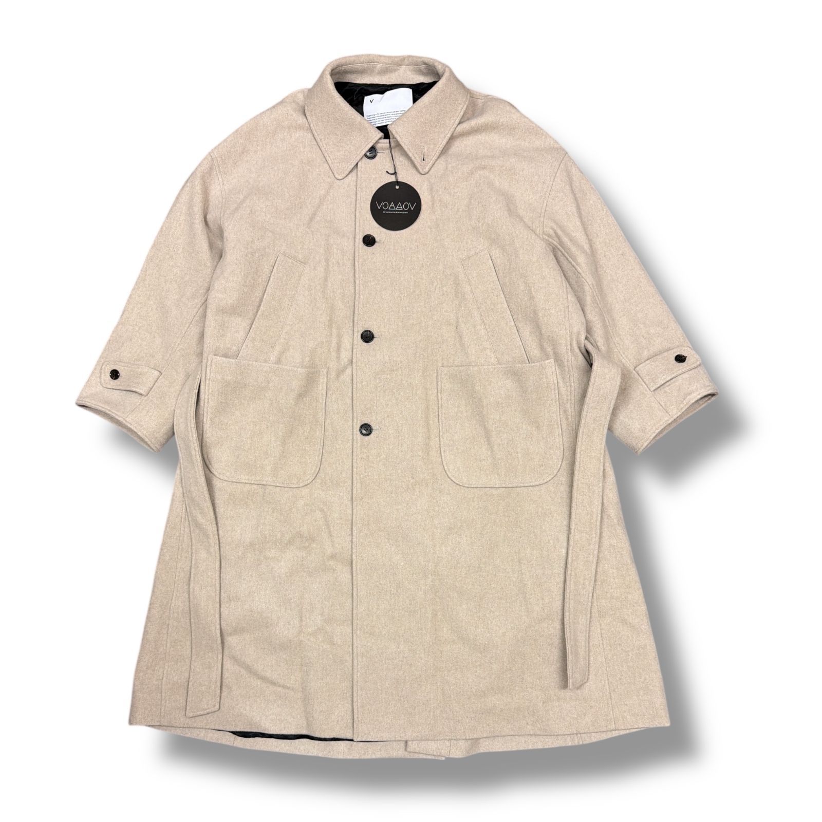 未使用 VOAAOV・ヴォアーブ 24AW SUPER 100 WOOL BEABER COAT 状態SS ウールステンカラーコート VOCO-M102 サイズ0 エクリュ メンズ (92556A5)【中古】|買取MOTTO 店