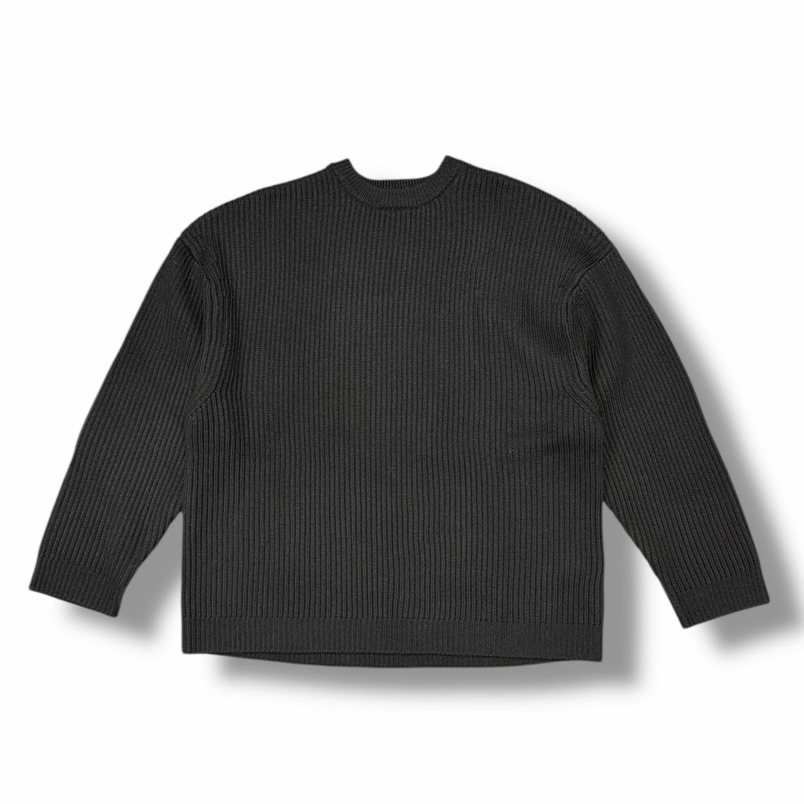 未当てはめる entire studios・エンタイアスタジオ 25AW OVERSIZE KNIT CREWNECK 物質の状態SS 厚地の外套大きさ 編み物 労働者の一団のど頚 プルオーバー UNU-25-11065 大きさM/L 黒いこと メンズ （6757M）【中古】