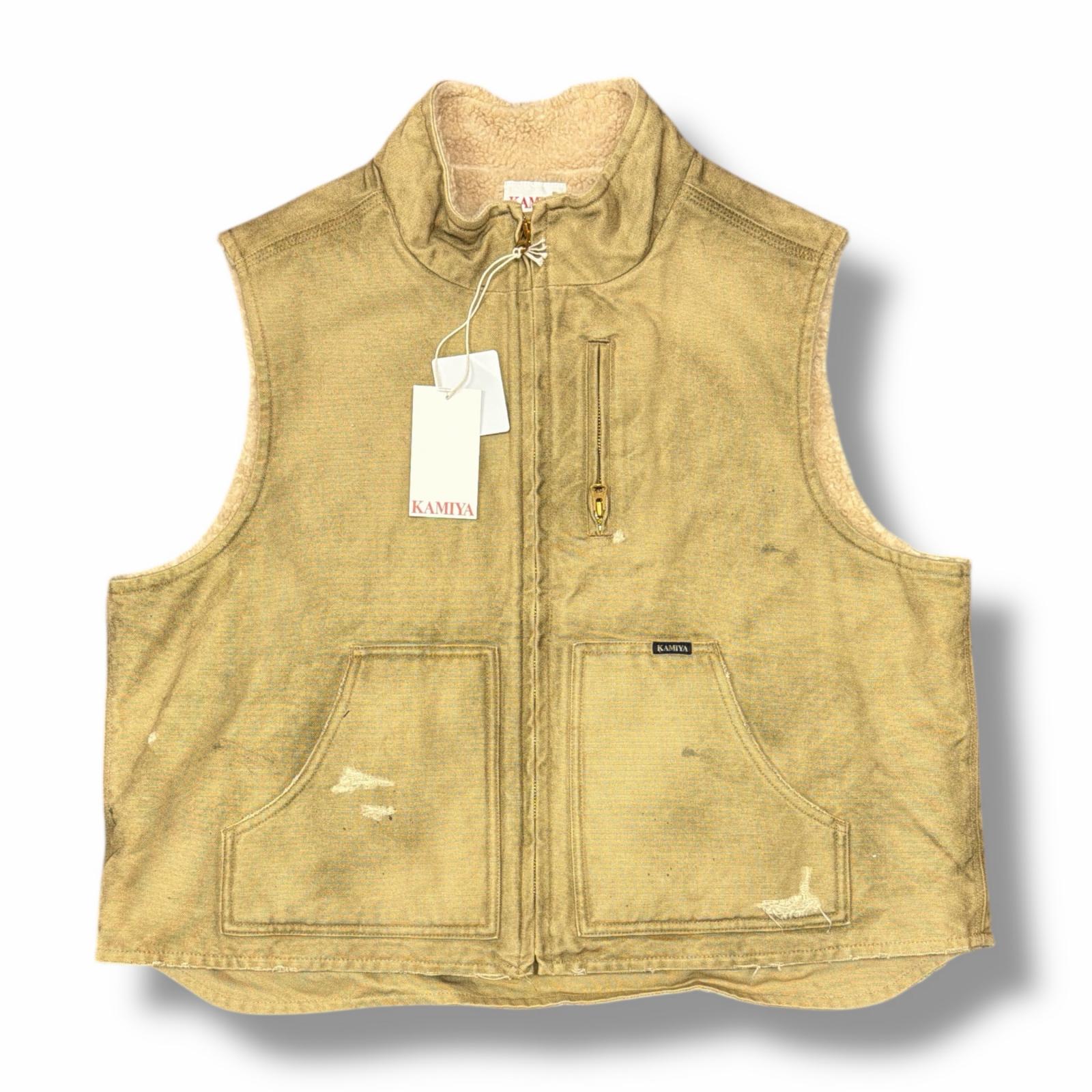 KAMIYA カミヤ BORO DUCK VEST ダメージ加工 ボロ ダック ベスト S