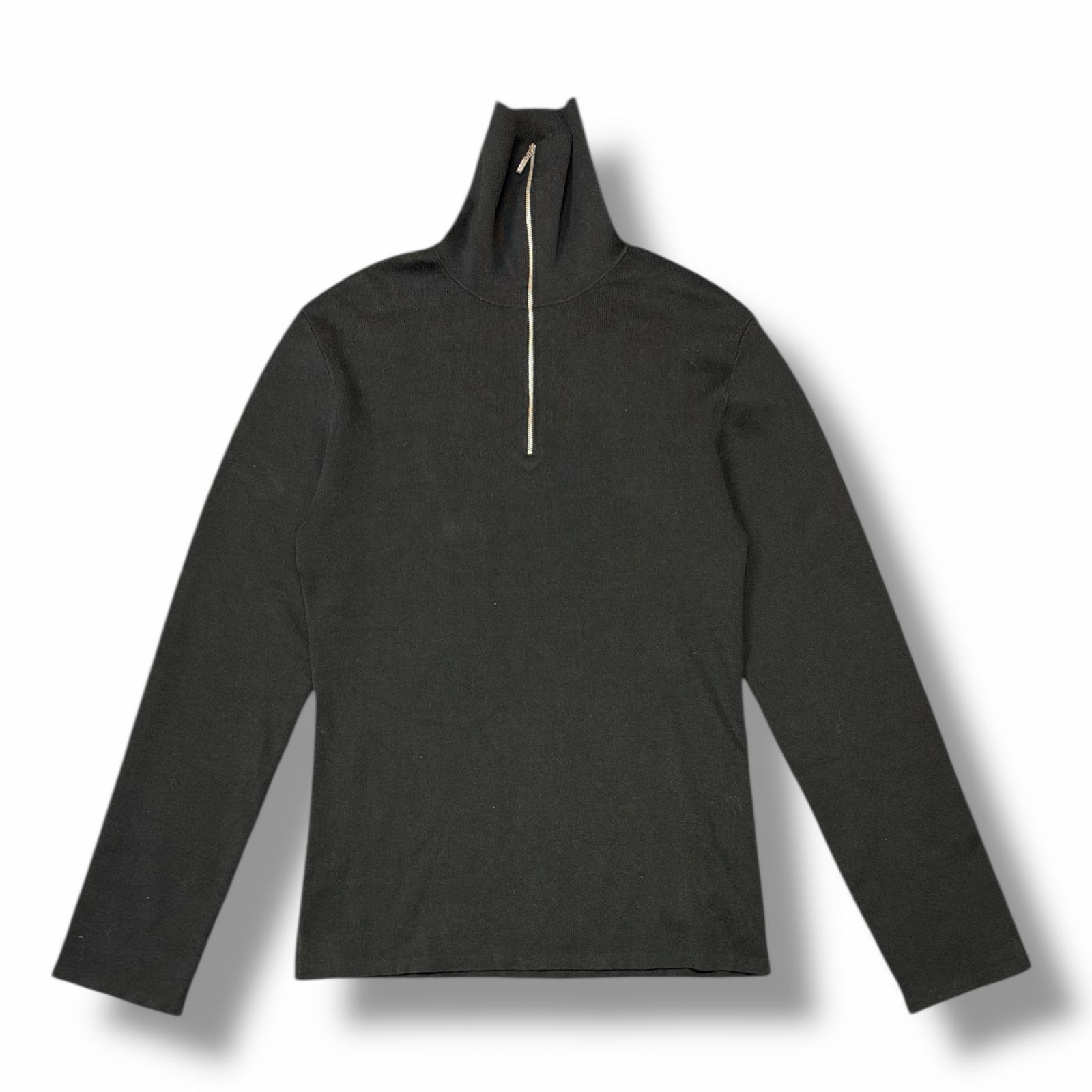未当て嵌める entire studios・エンタイアスタジオ 25AW ZIP UP TURTLENECK 物質の状態SS ジップアップ タートルネック 編み物 UMM-25-11055 大きさL 黒いこと メンズ （6749M）【中古】