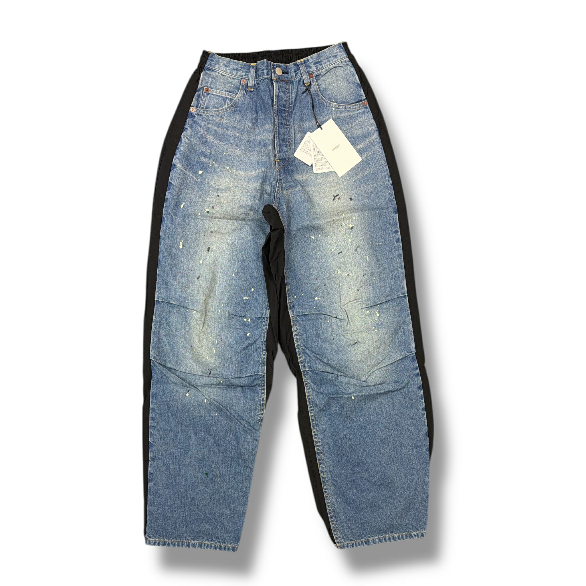 ssstein・シュタイン NYLON COMBINATION SPLASHED DENIM JEANS 状態SS ナイロンコンビネーションスプラッシュデニムパンツ ジーンズ イージーパンツ ST.937 インディゴ サイズXS（99500A）M（99502A）