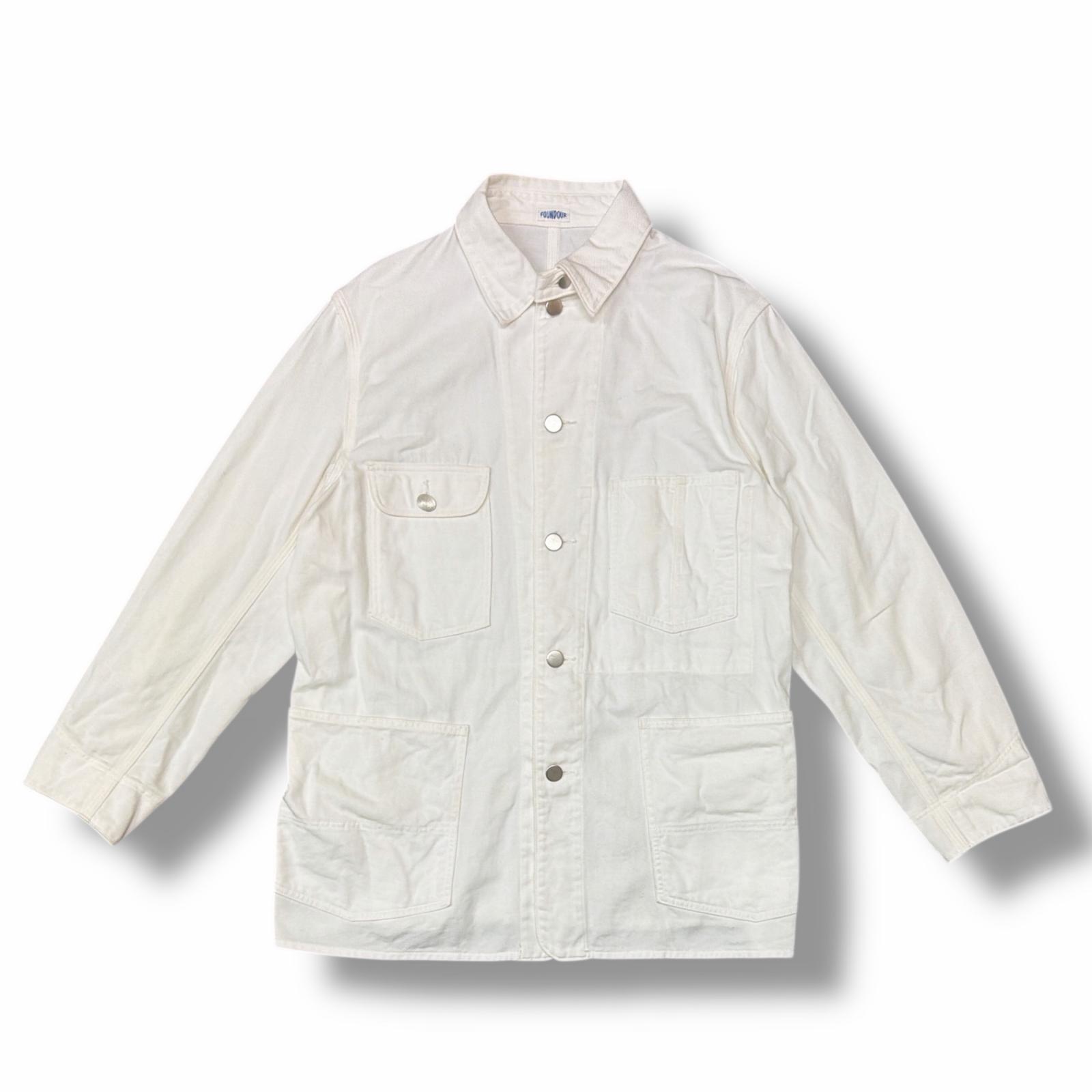 FOUNDOUR ファウンダ 25AW WORK JACKET 状態A ワークジャケット カバーオール 015FD252007 サイズ3 ホワイト メンズ （8059M）【中古】