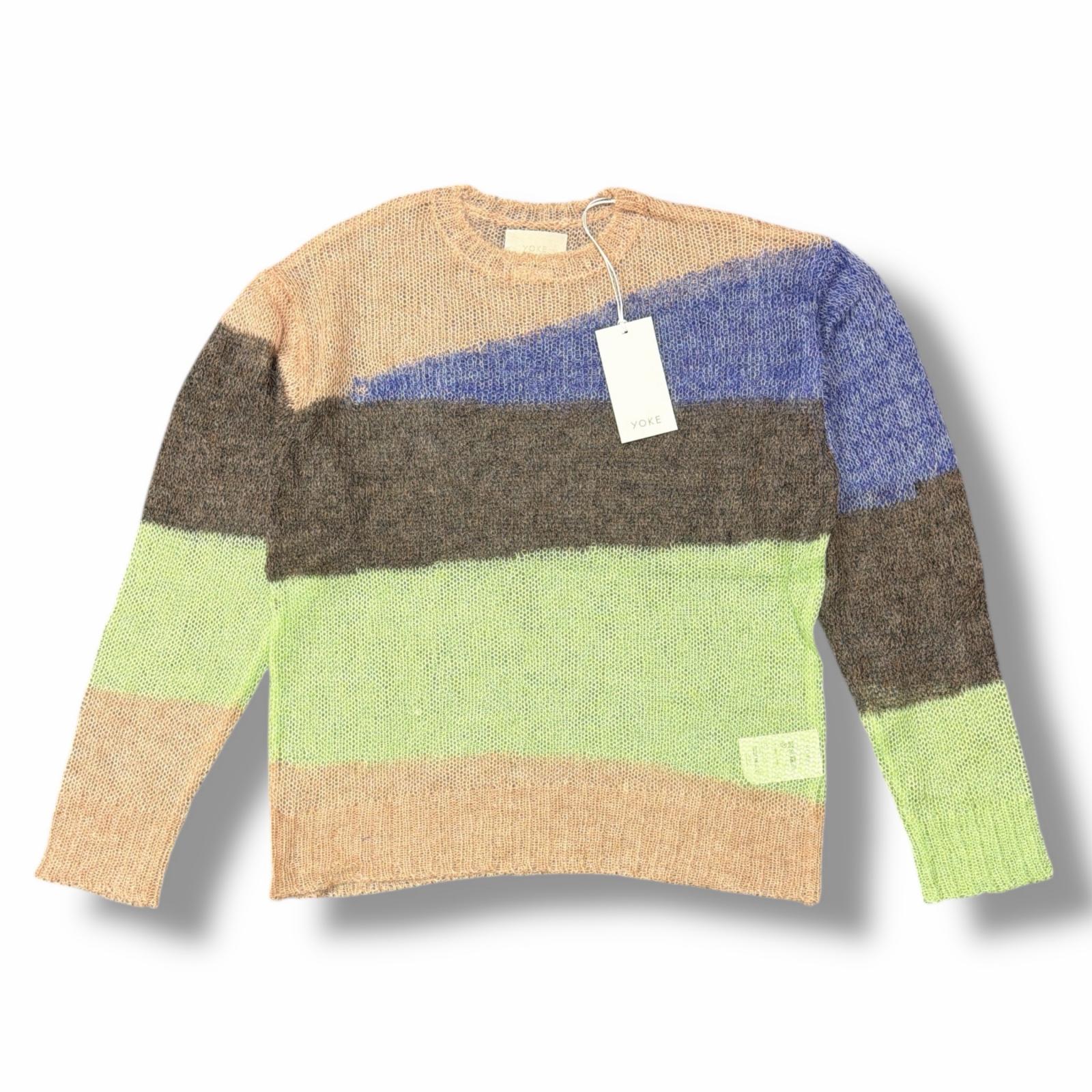 未当て嵌める YOKE・ヨーク 25SS Mohair Intarsia Sheer Sweater 物質の状態SS モヘヤインターシャシアーセーター 編み物 YK25SS0967S 大いさ3 サクラ色 メンズ （7353M）【中古】 メンズファッション-ニット・セーター