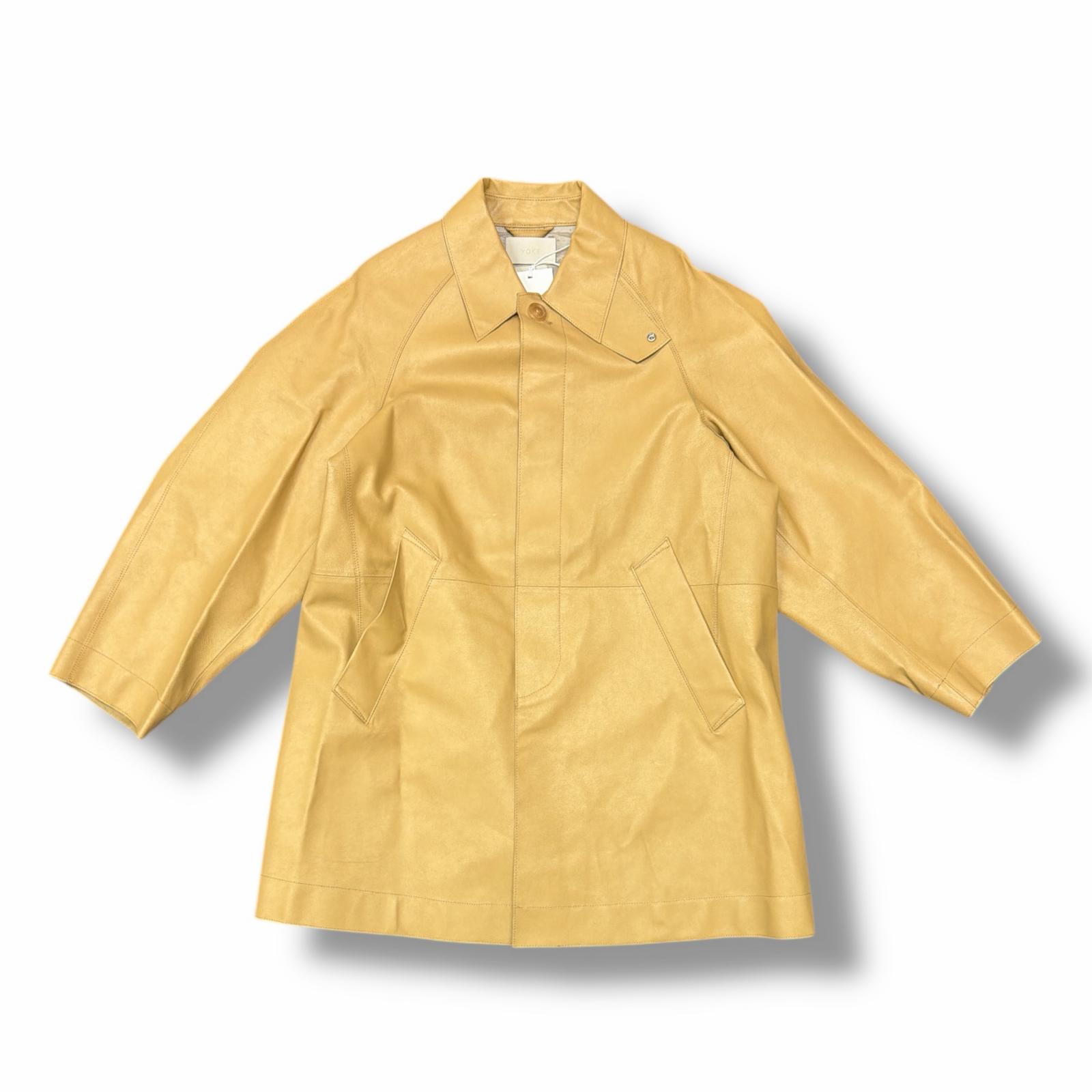 未使用 YOKE・ヨーク 25SS LEATHER CUT-OFF HALF COAT 状態SS レザー カットオフ ハーフコート YK25SS0902C サイズ1 キャメル メンズ （7539M）【中古】
