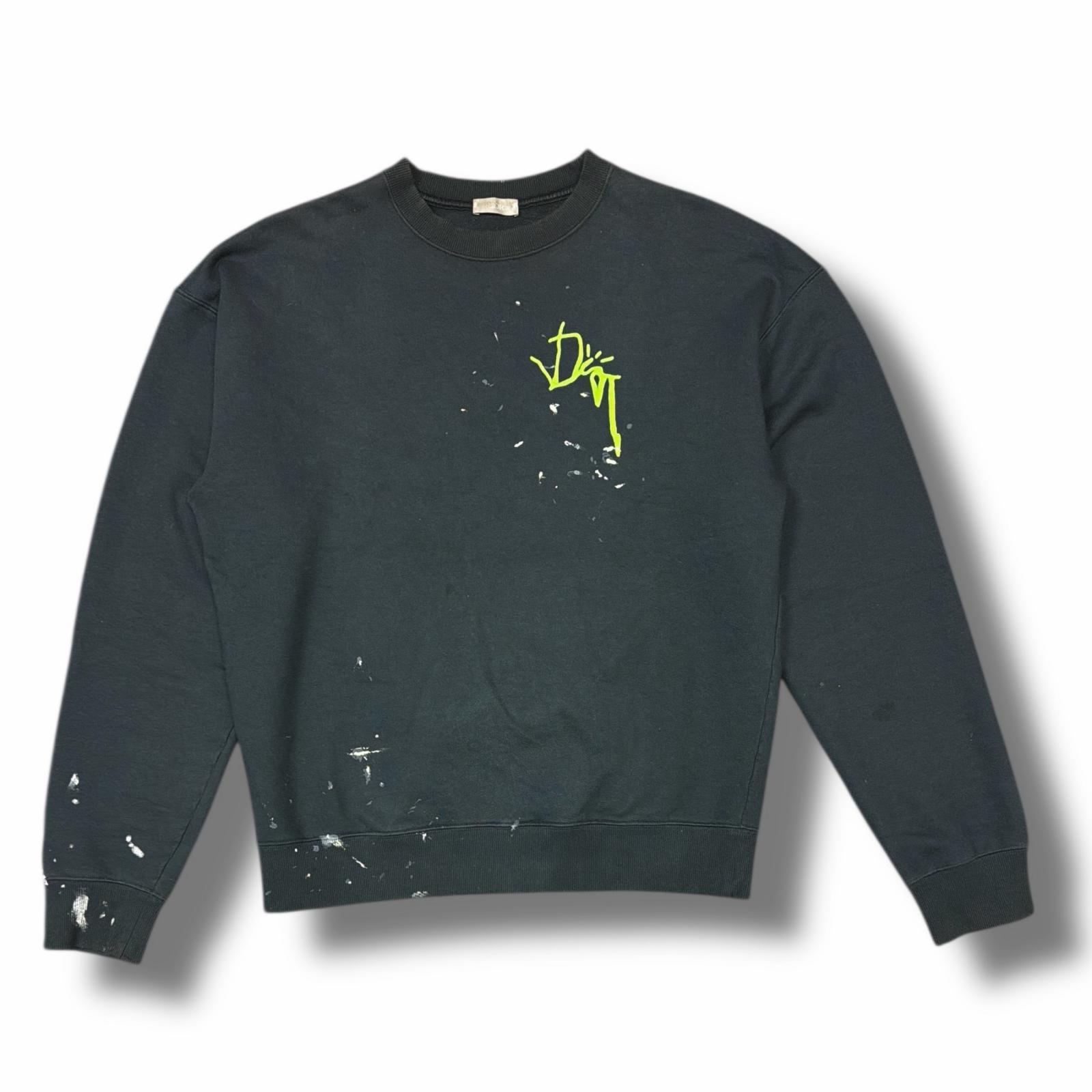 Dior・クリスチャンディオール  × CACTUS JACK TRAVIS SCOTT カクタスジャック トラヴィススコット Paint Sweat 物質の状態A 共同研究 ペイントスウェット 調教師 283J679A0531 大きさM 黒いこと メンズ （8092M）【中古】