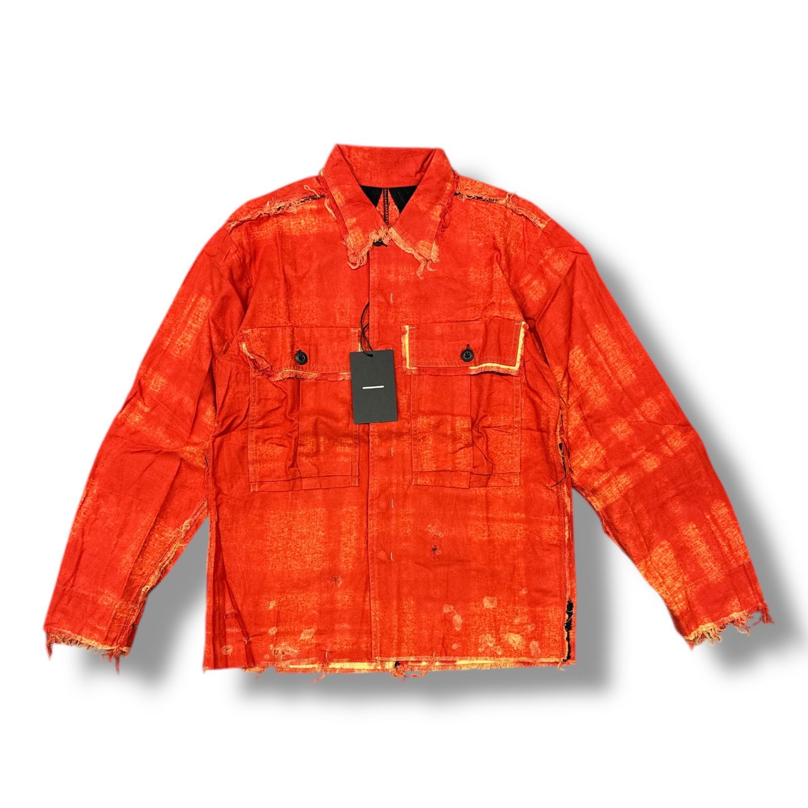 未使用 MINUS ・マイナス 24AW Slash Seam HBT Work Shirt With Damaged 状態SS ワークシャツ M-24F-TP005 サイズ1 レッド系 メンズ （99186A）【中古】 14,850円