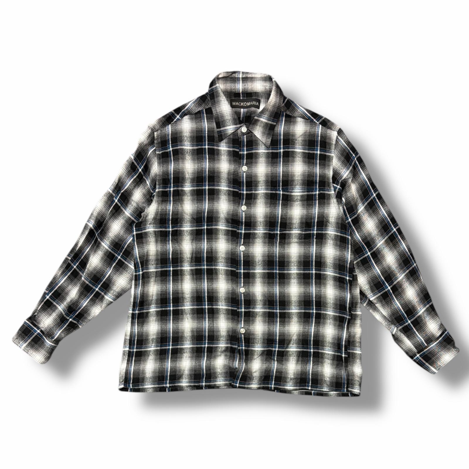 WACKO MARIA・ワコマリア 25SS CHECK REGULAR COLLOR SHIRT 状態A チェックレギュラーカラーシャツ WMS-RC04 サイズM グレー メンズ (8267M)【中古】