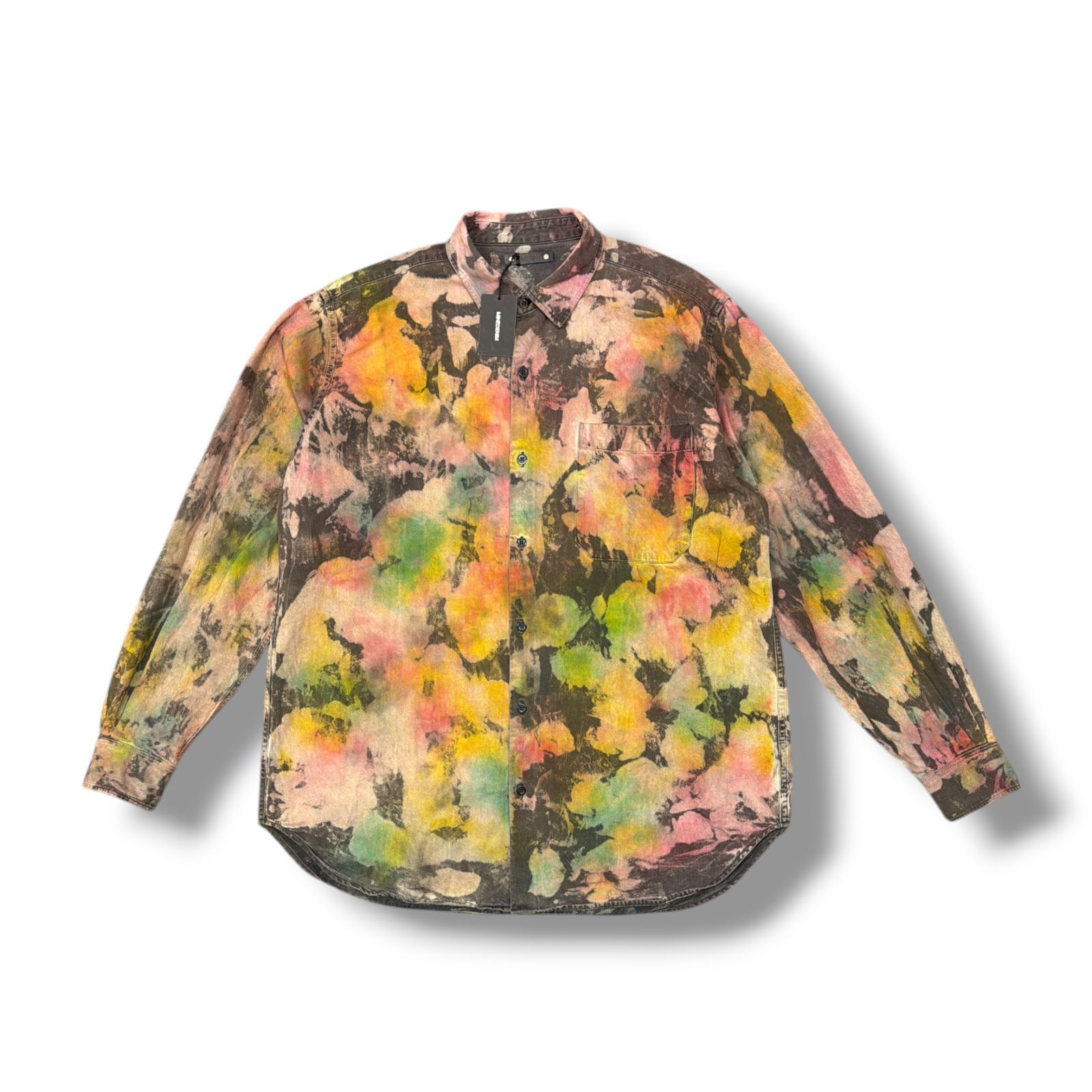 MINEDENIM・マインデニム 21AW BD Bleachdyed Loose Shirts 状態A ブリーチルーズ長袖シャツ 2108-5003 サイズ2 マルチカラー メンズ （2342M）【中古】